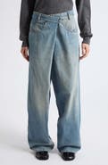Maison Margiela Wrap Front Denim Wide Leg Jeans