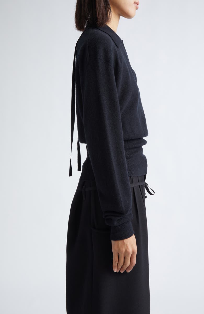 renaissance renaissance Isa Merino Wool Polo Sweater, Alternate, color, Black