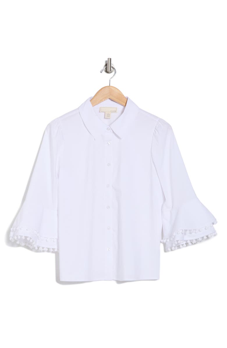 BY DESIGN Angel Button-Up Shirt, Alternate, color, White