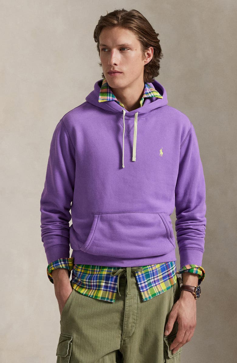 Polo Ralph Lauren Cotton Blend Fleece Hoodie, Alternate, color, Spring Violet
