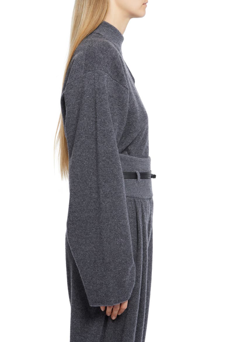 Daverio Boxy Cashmere & Silk Sweater, Alternate, color, GREY MELANGE