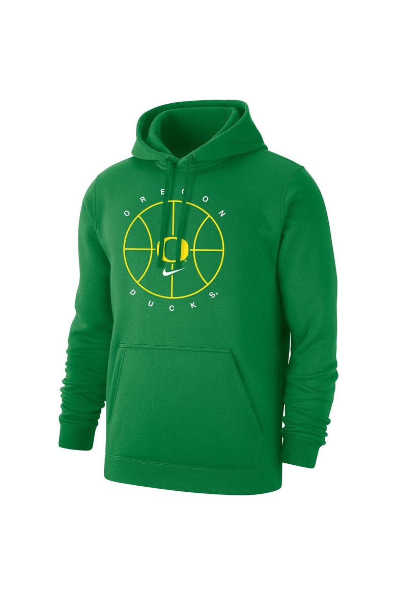 Men's Nike Green Oregon Ducks Basketball Icon Club Fleece Pullover Hoodie, Alternate, color, Green