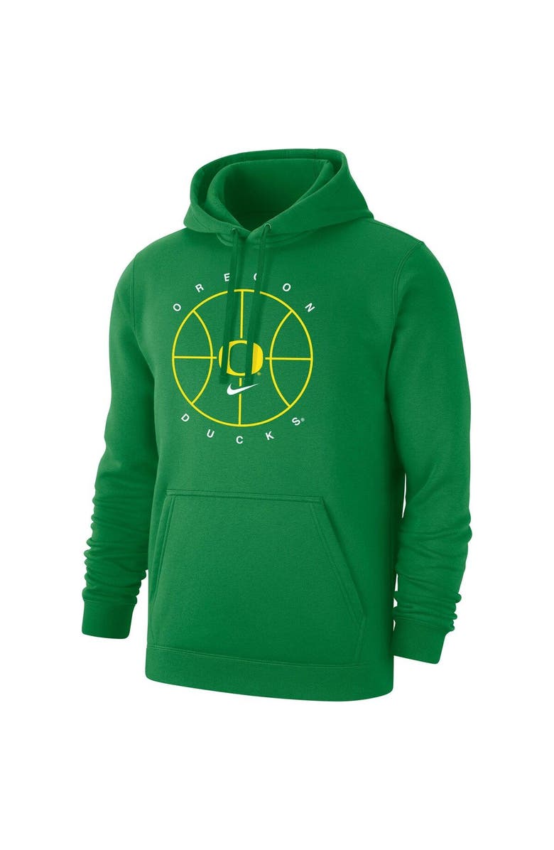 Nike Men's Nike Green Oregon Ducks Basketball Icon Club Fleece Pullover Hoodie, Alternate, color,