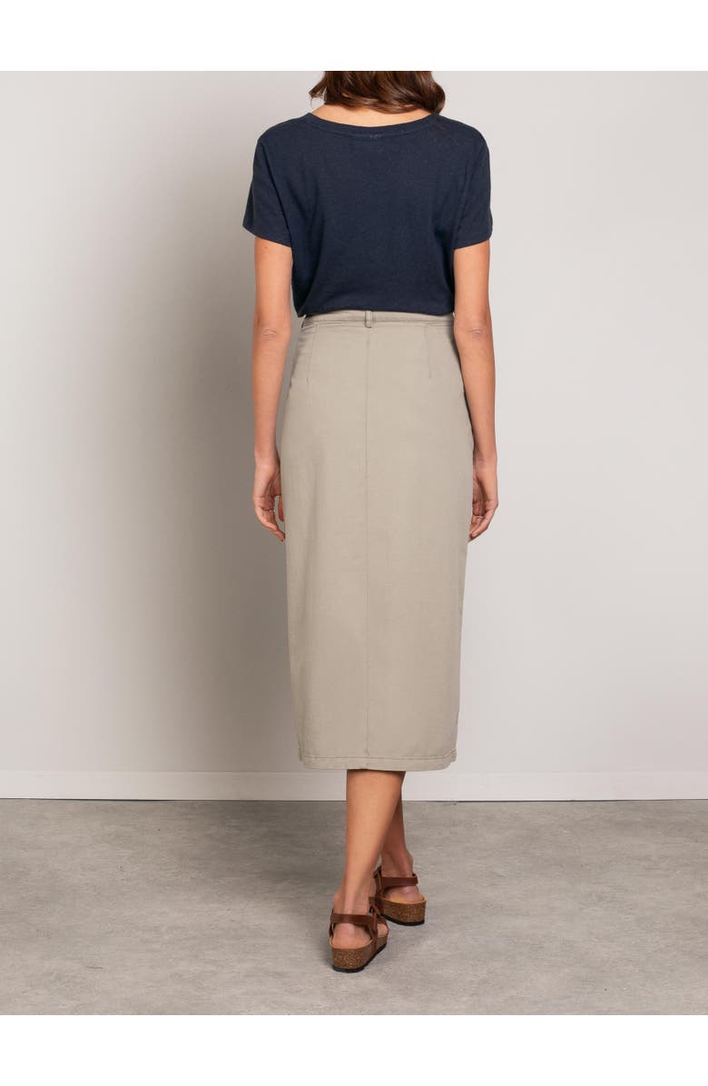 Celtic & Co. Twill Midi Skirt, Alternate, color, Stone