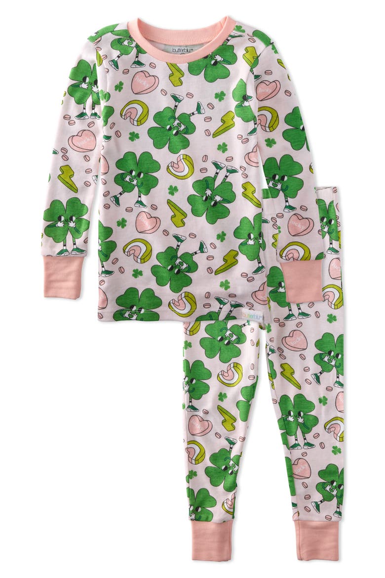 Kids' Zen Two-Piece Organic Cotton Pajamas, Main, color, HAPPY GO LUCKY