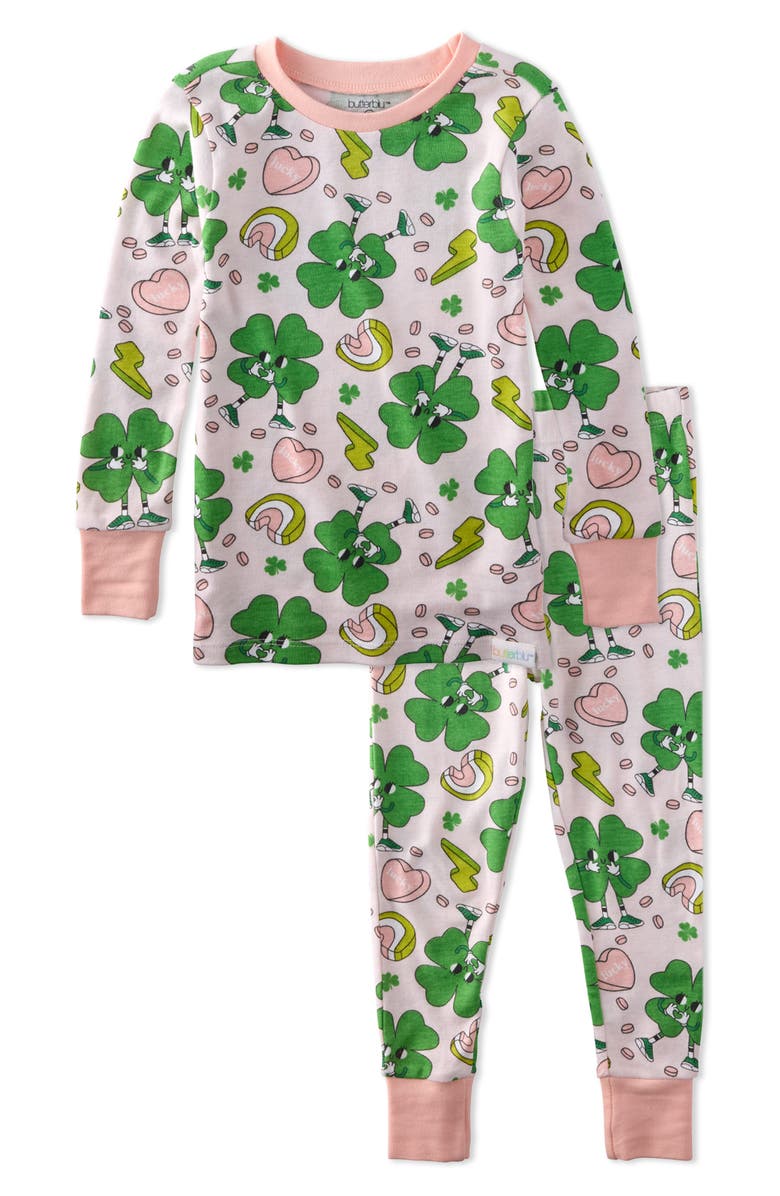 BUTTERBLU Kids' Zen Two-Piece Organic Cotton Pajamas, Main, color, Happy Go Lucky