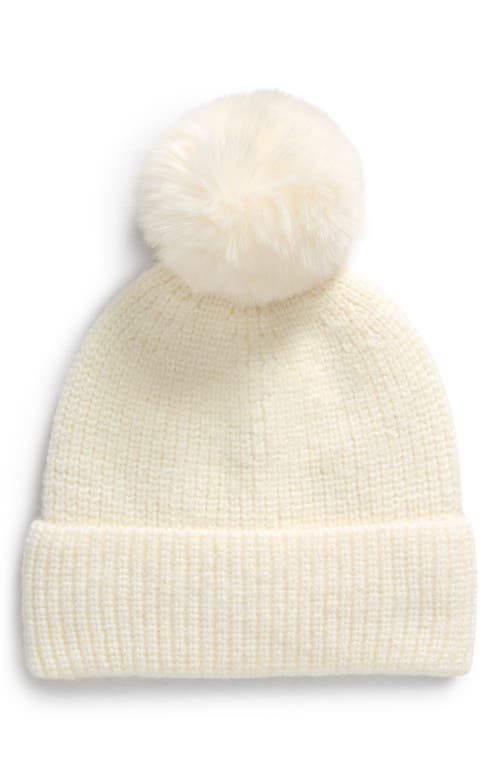 Tasha Metallic Beanie in Ivory 