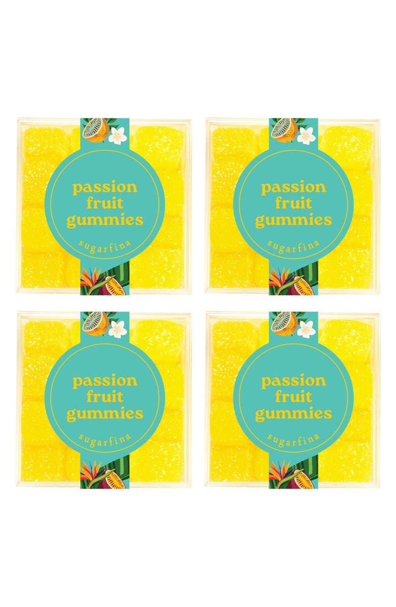 sugarfina Passion Fruit Gummies Set of 4 Candy Cubes, Main, color, 