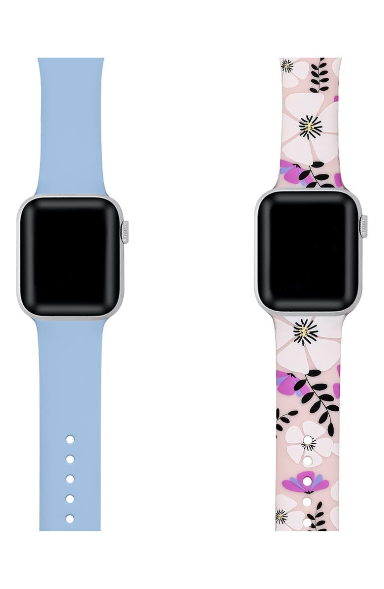 The Posh Tech Assorted 2-Pack Silicone Apple Watch<sup>®</sup> Watchbands, Alternate, color, Assorted