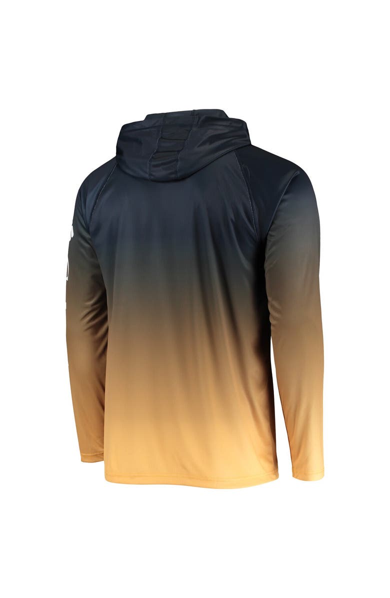 Columbia Men's Columbia PFG Navy West Virginia Mountaineers Terminal Tackle Omni-Shade UPF 50 Long Sleeve Hooded Top, Alternate, color, 