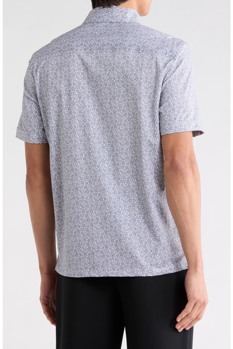 Short Sleeve Stretch Cotton Button-Up Shirt, Alternate, color, PLATINUM