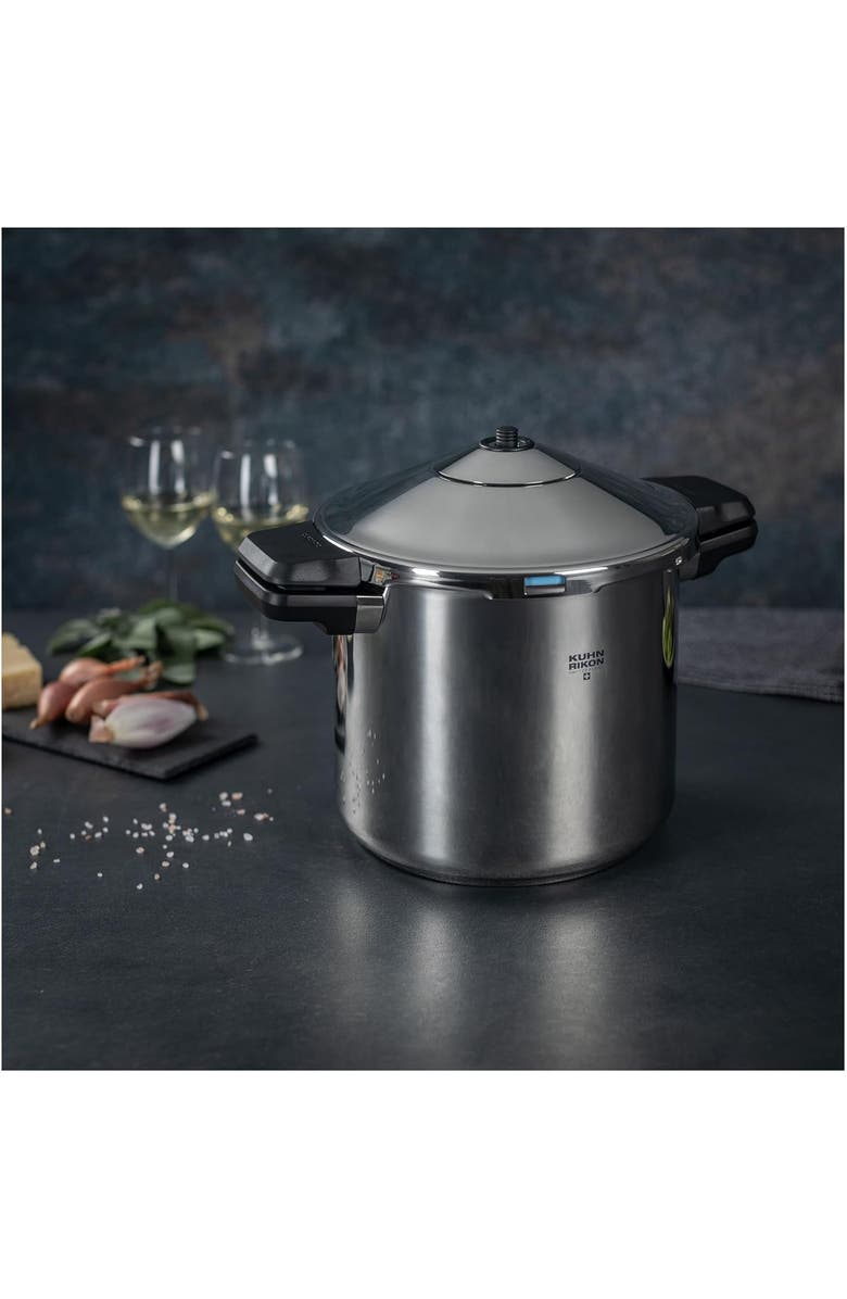 Kuhn Rikon Duromatic INOX Dual handle Stovetop Pressure Cooker, 7.4-Quart, Alternate, color, Silver