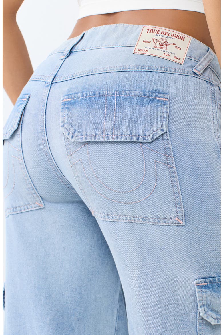 Bobbi Baggy Cargo Wide Leg Jeans, Alternate, color, LIGHT JOURNEY WASH