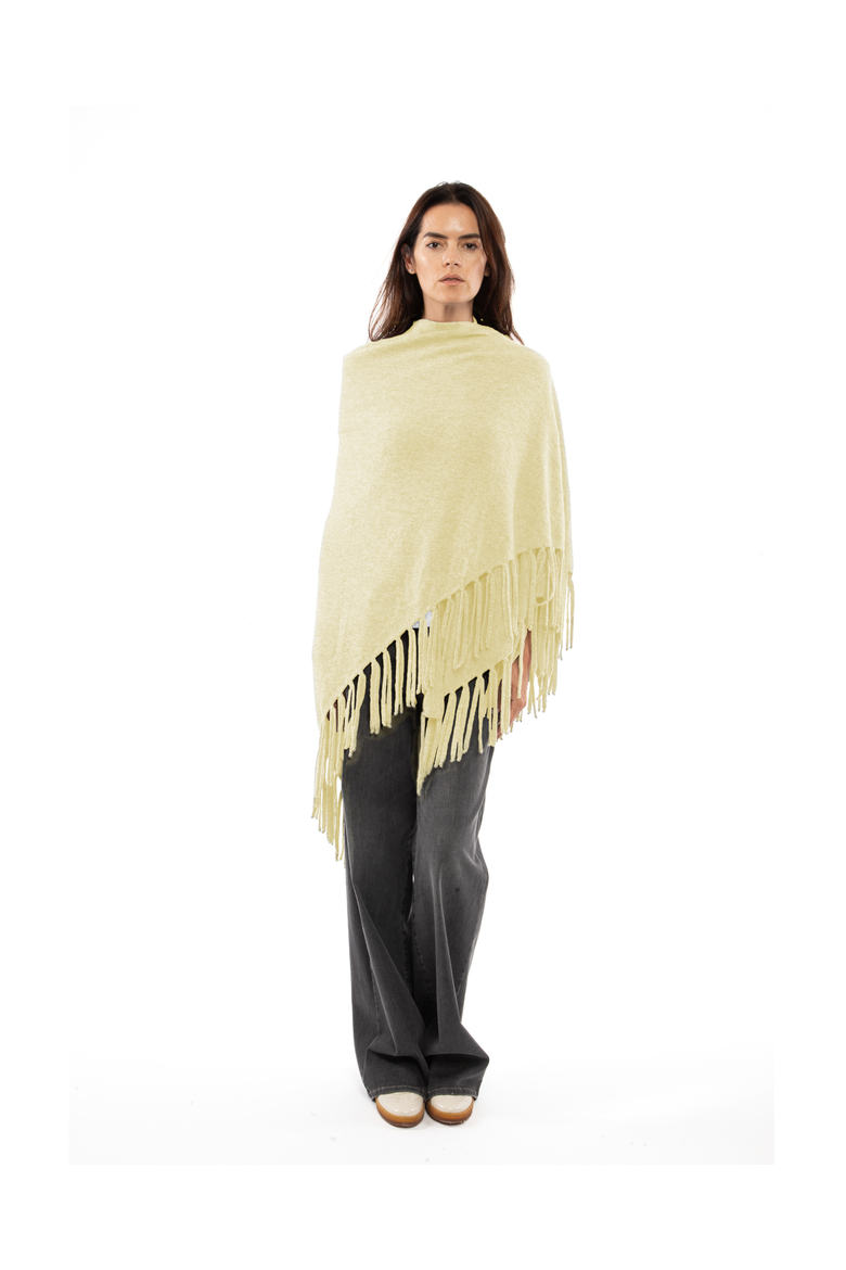 Pure Cashmere Fringe Wrap, Alternate, color, Butter Yellow