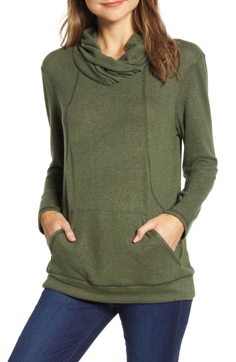 Cross Neck Seamed Pullover