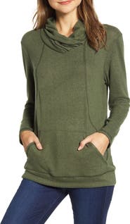 Loveappella Cross Neck Seamed Pullover
