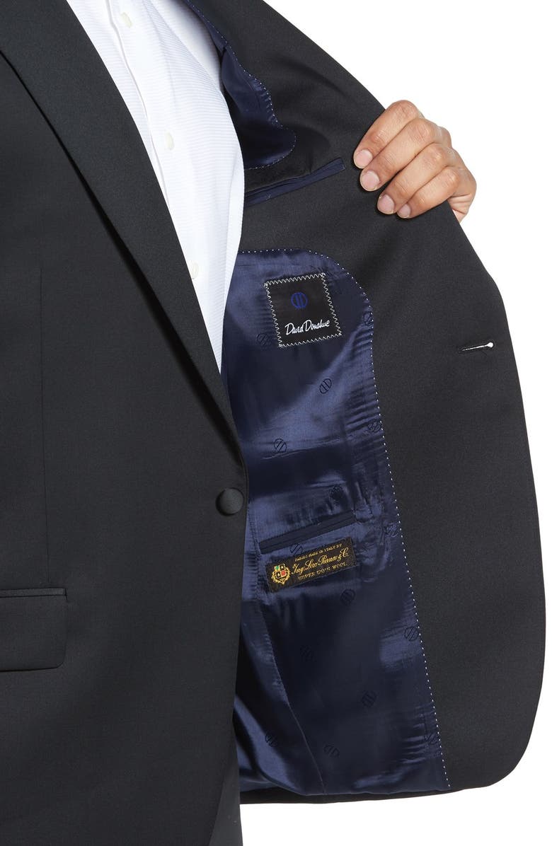 David Donahue Russell Classic Fit Loro Piana Wool Peaked Lapel Tuxedo, Alternate, color, 