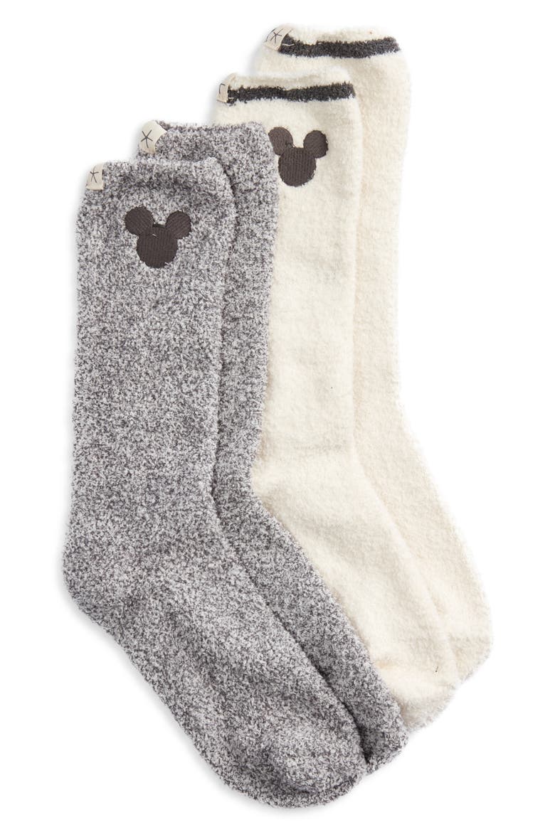 Disney x Barefoot Dreams® Cozychic Classic Disney Crew Socks, Main, color, CREAM MULTI