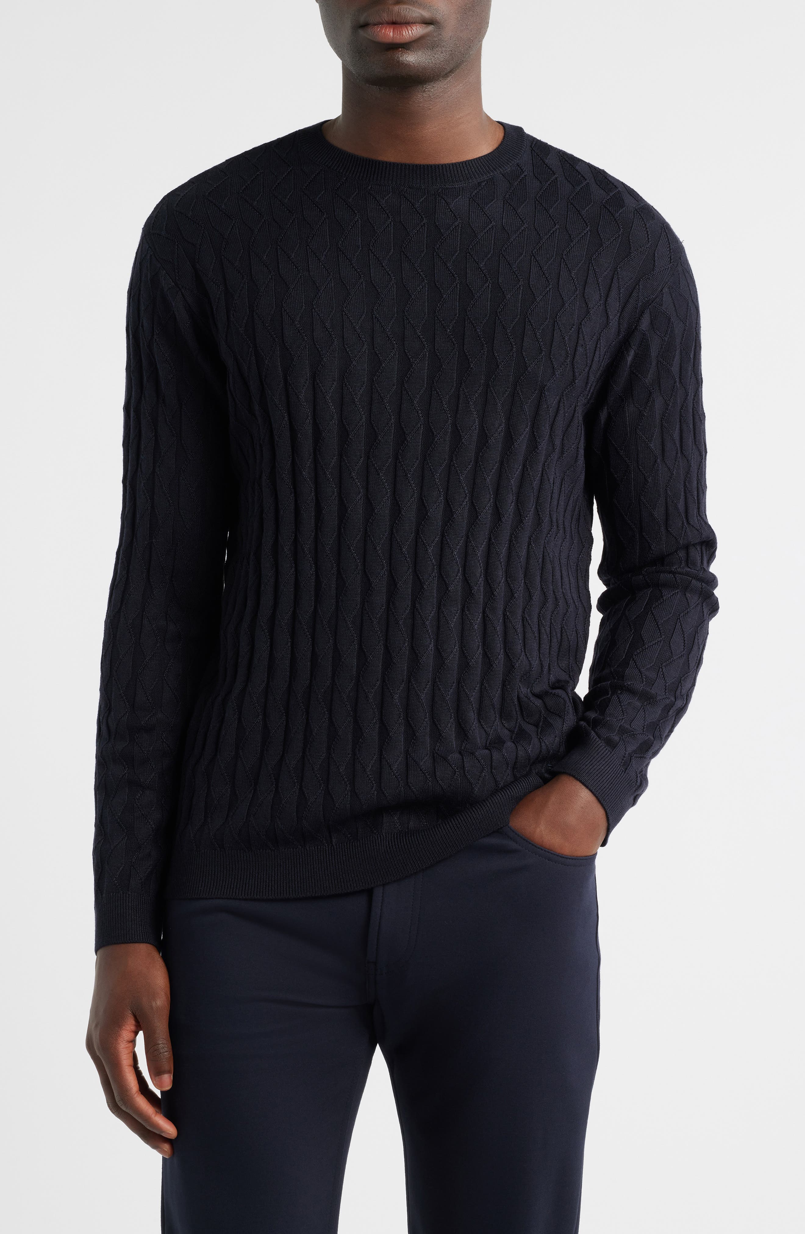 Emporio Armani Ribbed Crewneck Sweater