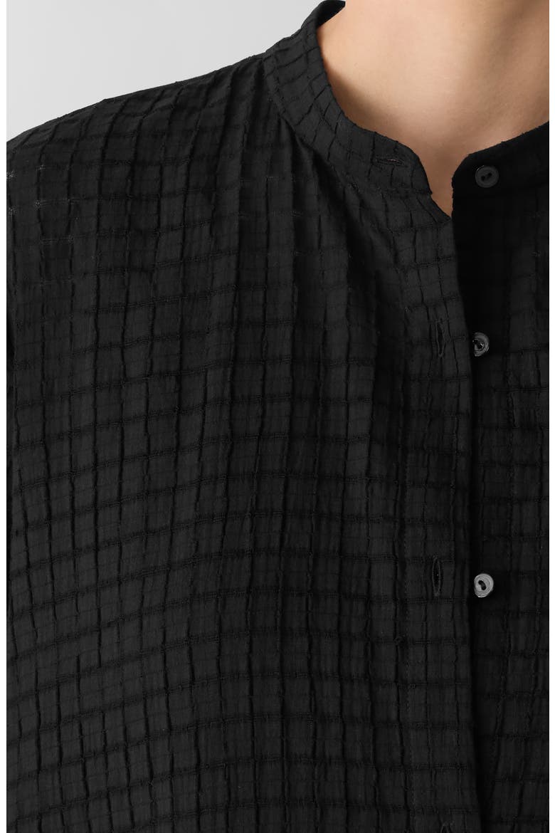 Longline Organic Cotton Blend Button-Up Shirt, Alternate, color, BLACK