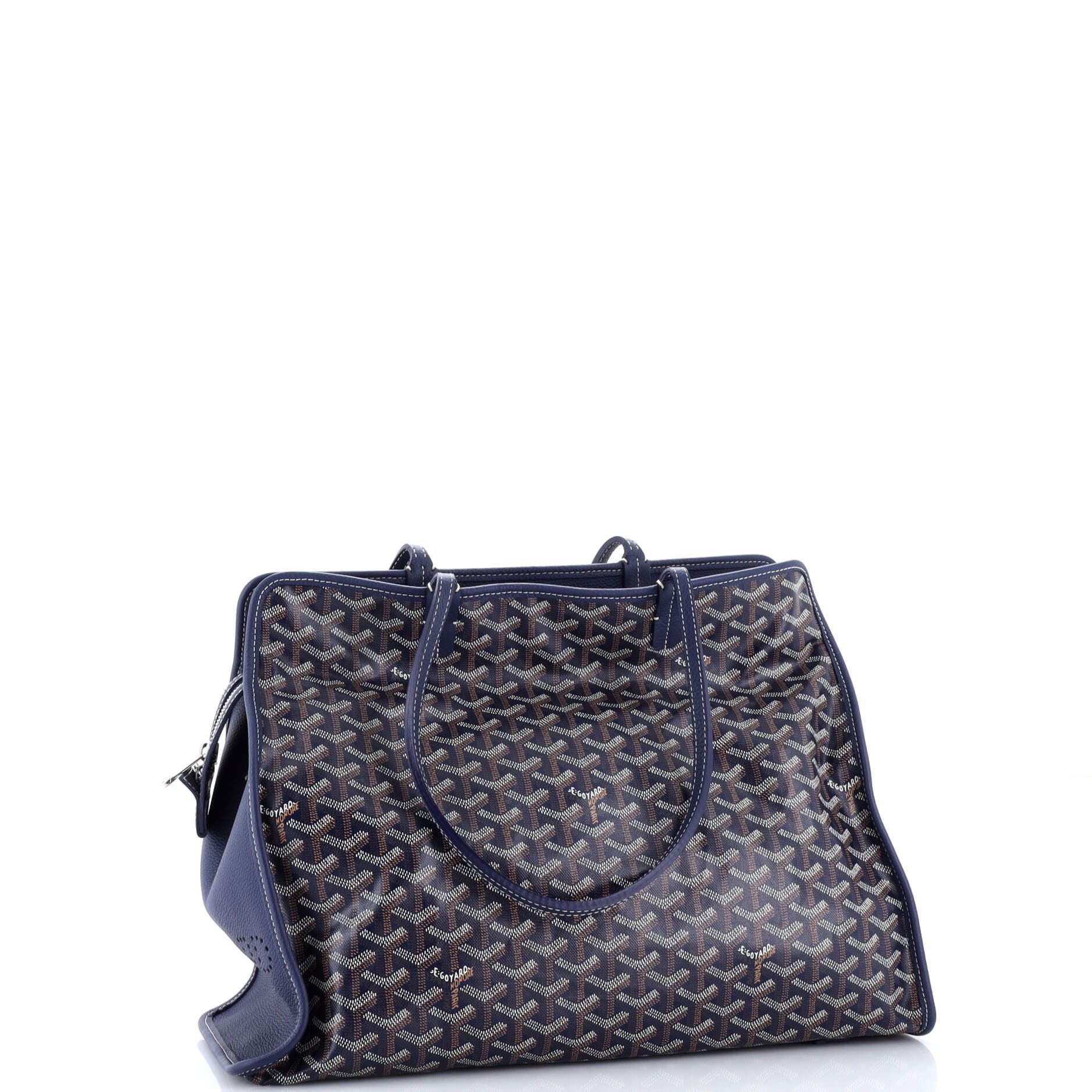 Pre-Owned Goyard Hardy Pet Carrier Coated Canvas PM, Alternate, color, Blue