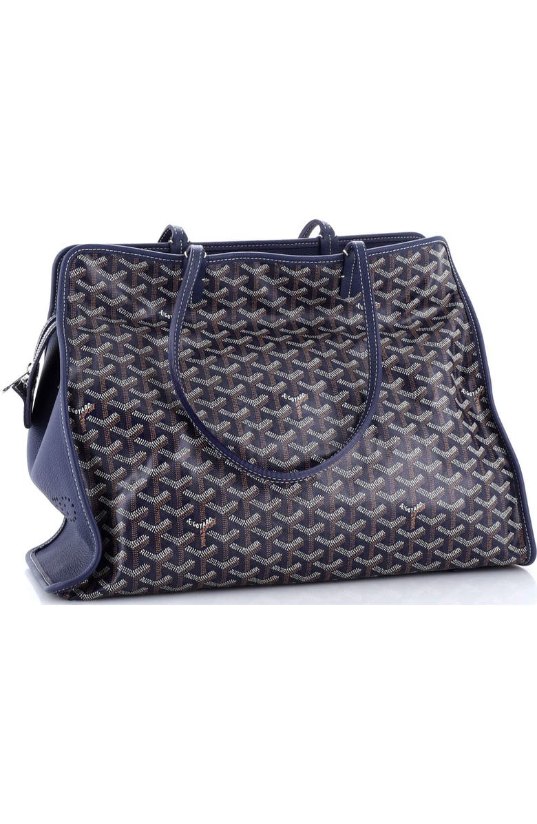 Pre-Owned Goyard Hardy Pet Carrier Coated Canvas PM, Alternate, color, Blue