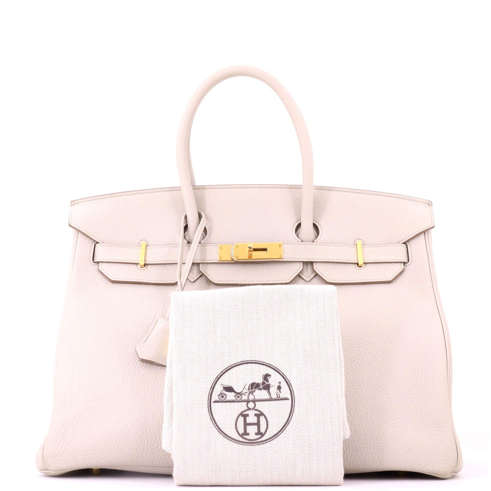 Pre-Owned Hermes Birkin Handbag Light Togo with Gold Hardware 35, Alternate, color, Beton