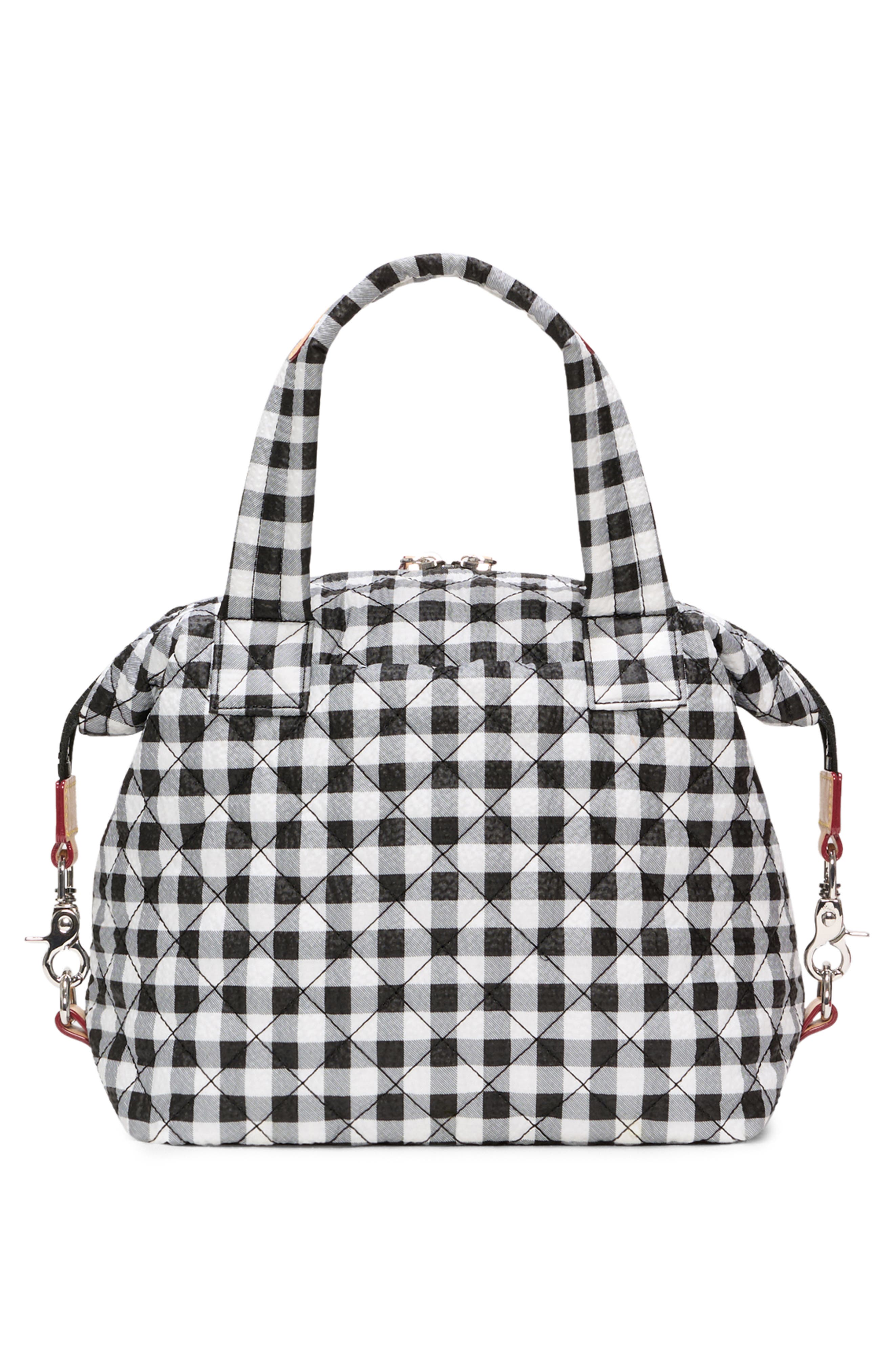 MZ Wallace Small Sutton Deluxe Tote, Alternate, color, Black/ White Gingham