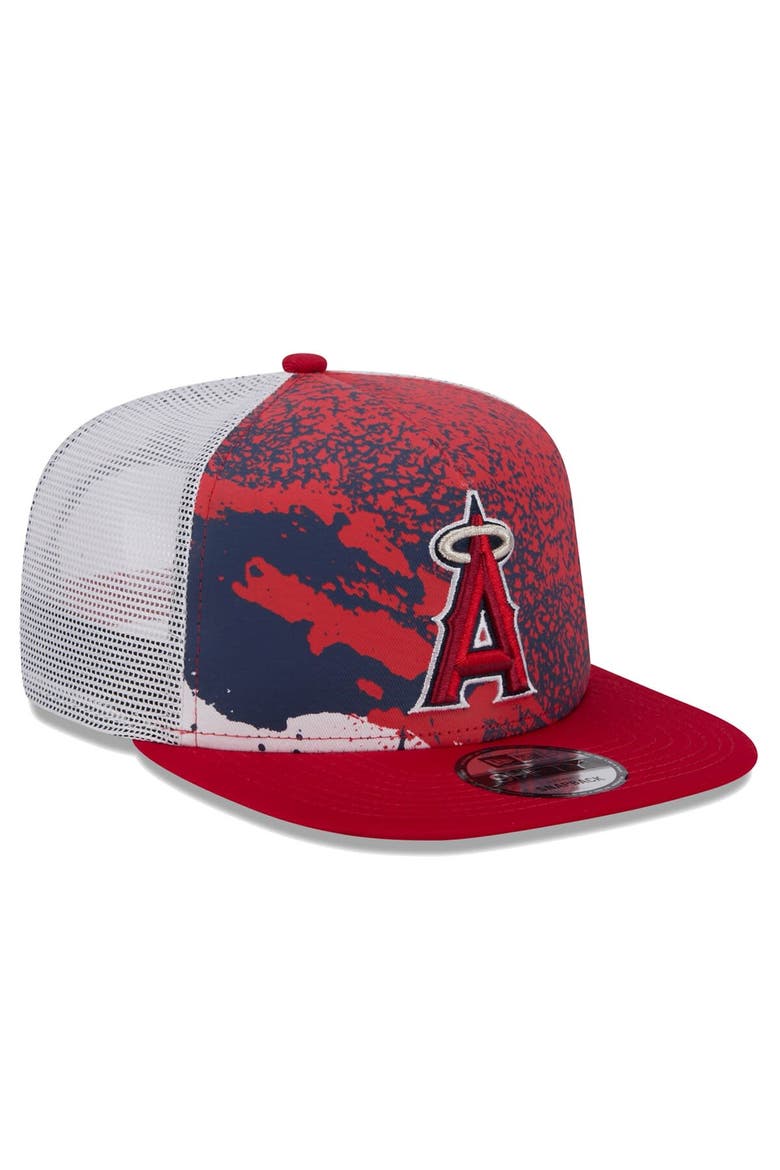 Men's New Era Red Los Angeles Angels Court Sport 9FIFTY Snapback Hat, Alternate, color, Red