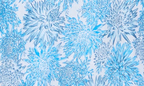 Original Penguin Floral Short Sleeve Button-up Shirt In Ibiza Blue