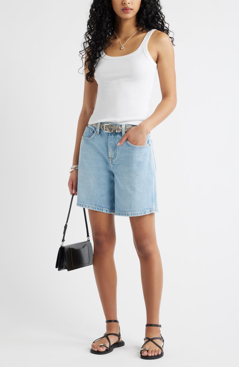 Open Edit Classic Denim Shorts, Alternate, color, Logan Wash
