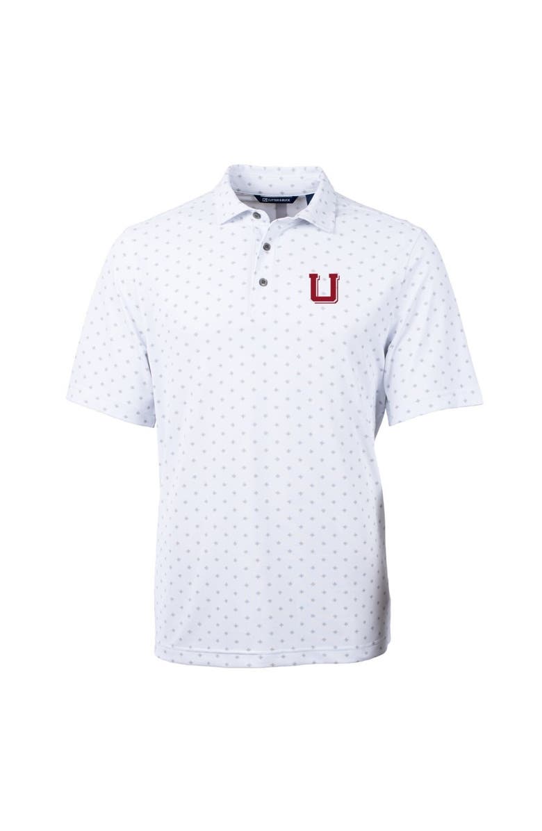 Cutter & Buck Men's Cutter & Buck White Utah Utes Team Big & Tall Virtue Eco Pique Tile Print Polo, Alternate, color, 