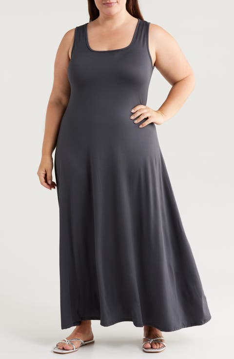Stretch A-Line Tank Dress (Plus)
