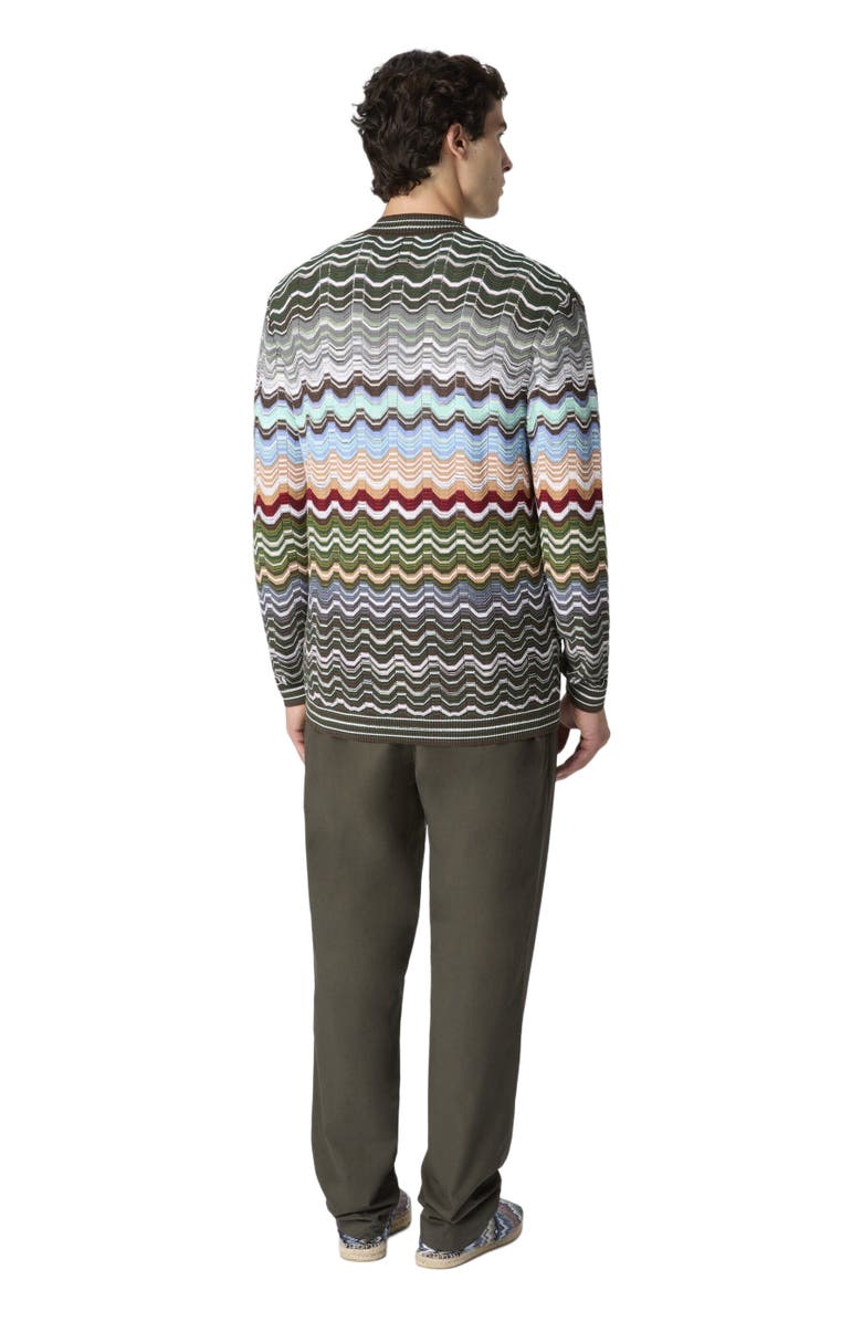 Missoni Cotton And Viscose Chevron Cardigan With Greek Motif, Alternate, color, Multicoloured