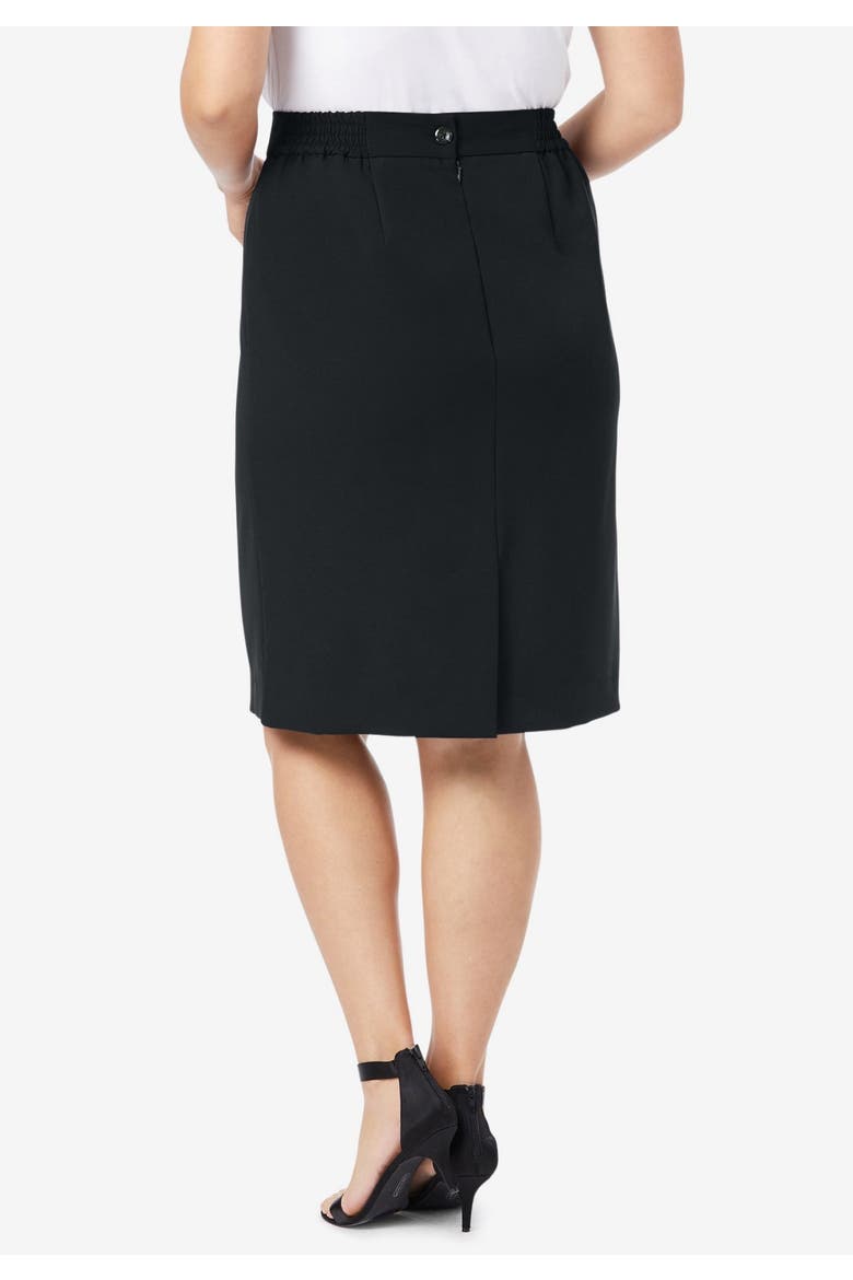 Tummy Control Bi-Stretch Pencil Skirt, Alternate, color, BLACK