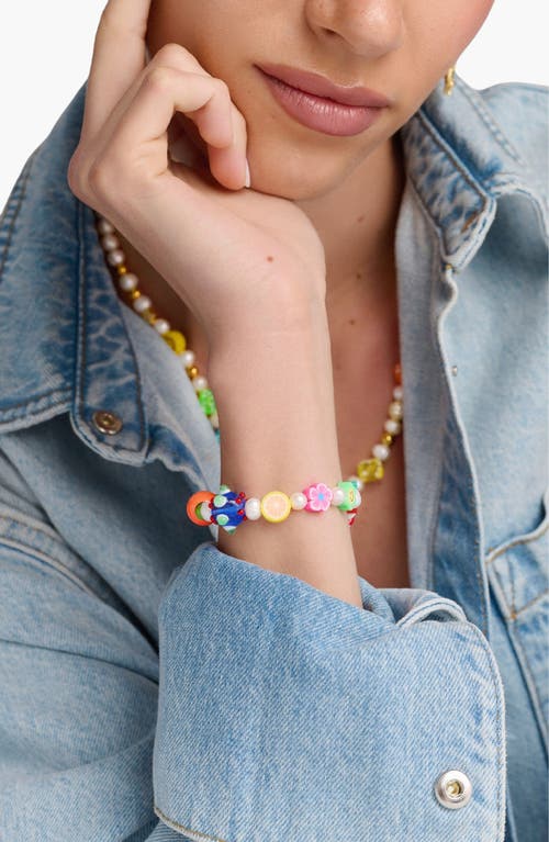 Nialaya Berry Pearl Assorted Beads Bracelet In Multi