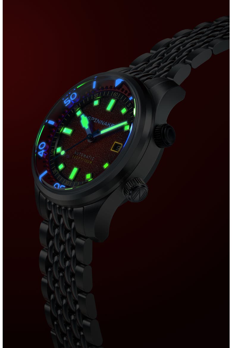 Bradner Automatic Bracelet Watch, 42mm, Alternate, color, RED