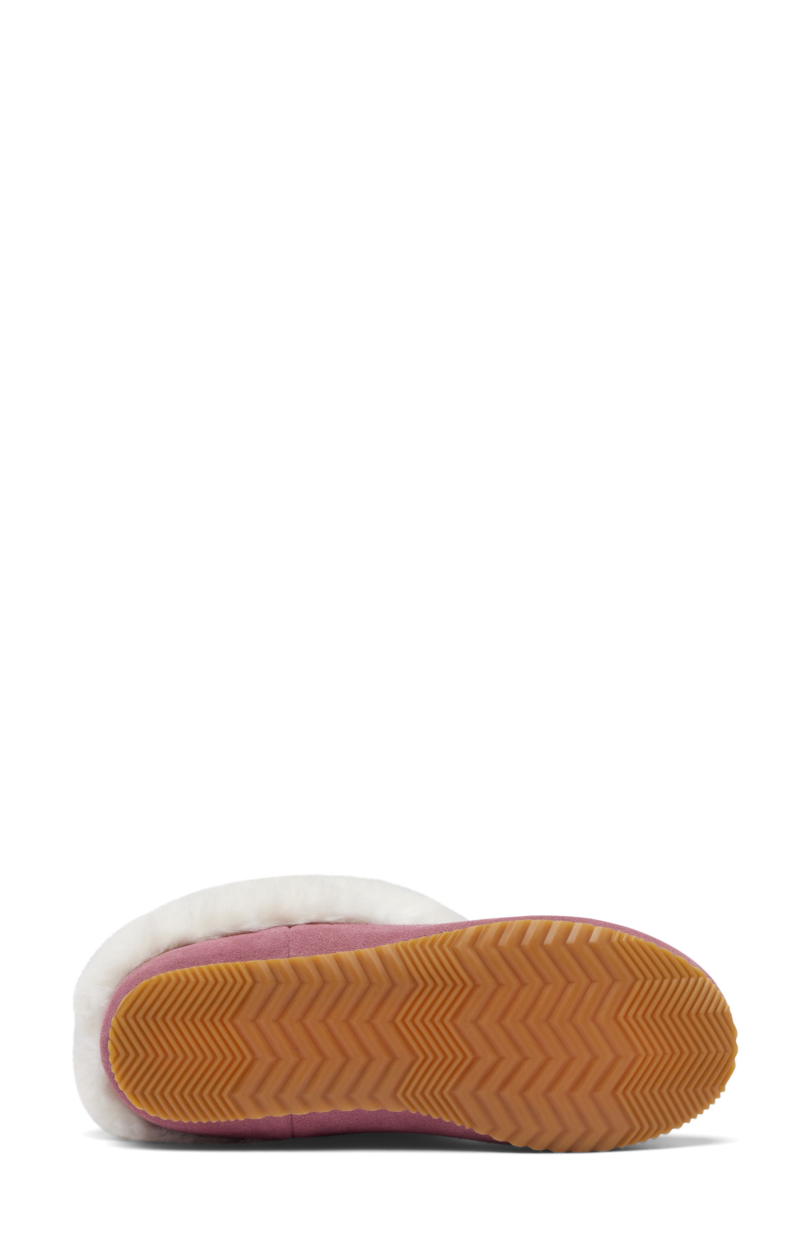 SOREL Go Coffee Run Faux Fur Slipper, Alternate, color, Antique Mauve/ Natural