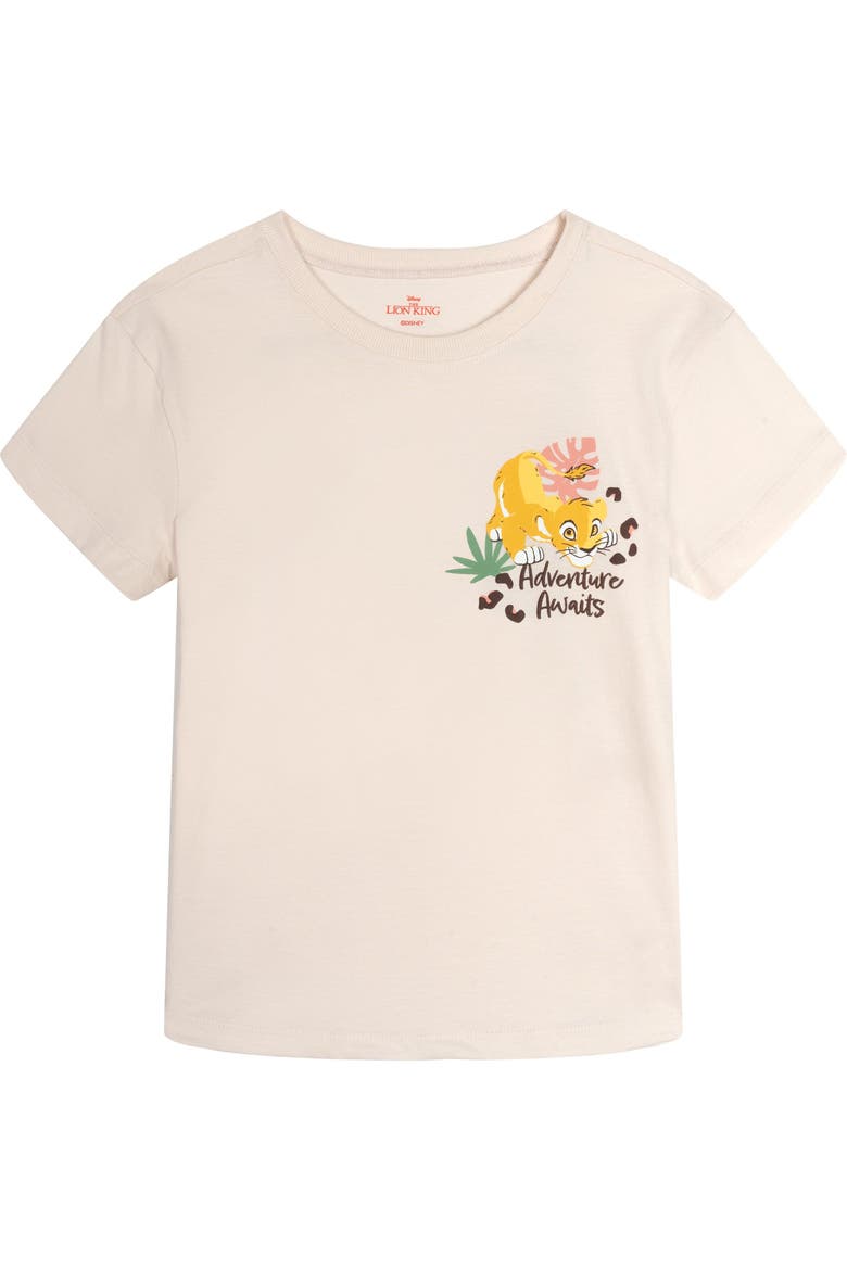 Lion King 2-Piece T-Shirt and Bike Shorts Set, Alternate, color, Beige Simba Mufasa