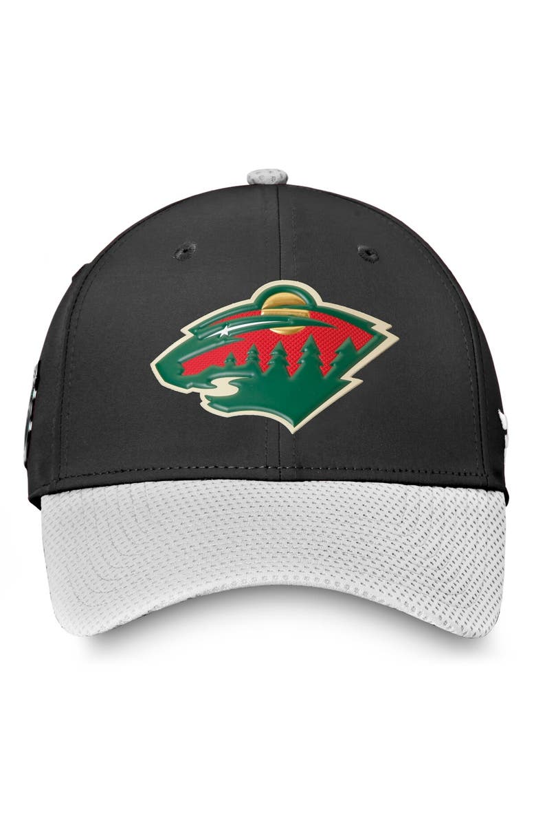 FANATICS Men's Fanatics Branded Black Minnesota Wild 2021 Stanley Cup Playoffs Bound Locker Room Structured Adjustable Hat, Alternate, color,