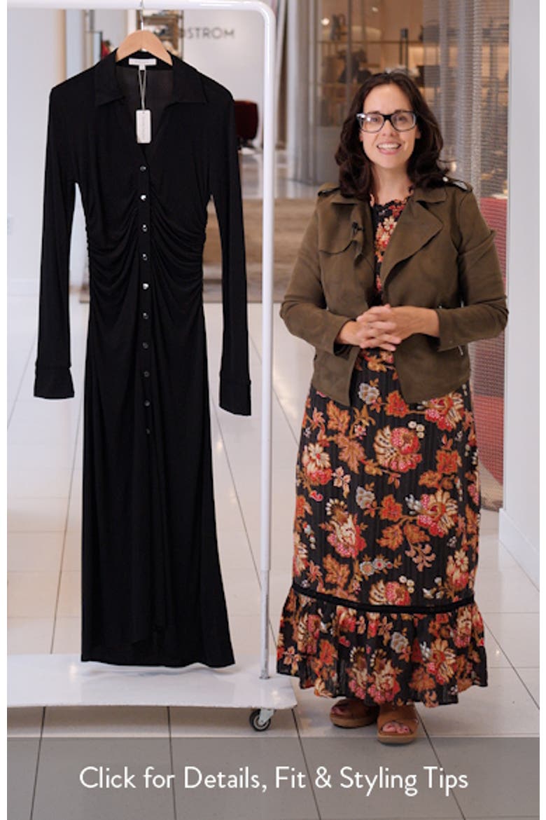 The Naomi Ruched Long Sleeve Maxi Dress video