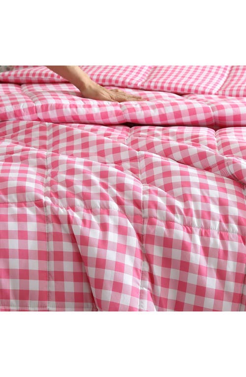 Eddie Bauer Preston Check Microfiber Comforter Set In White/light Pink