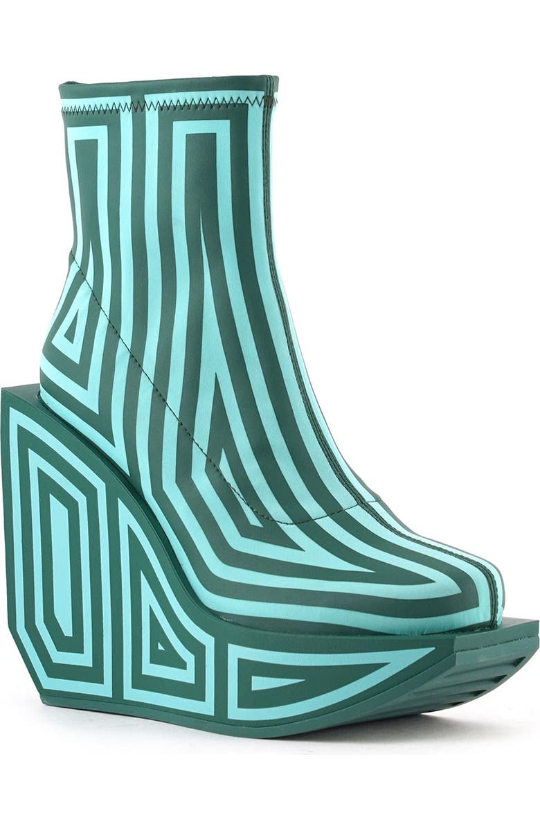 United Nude Wa Platform Bootie, Alternate, color, Emerald