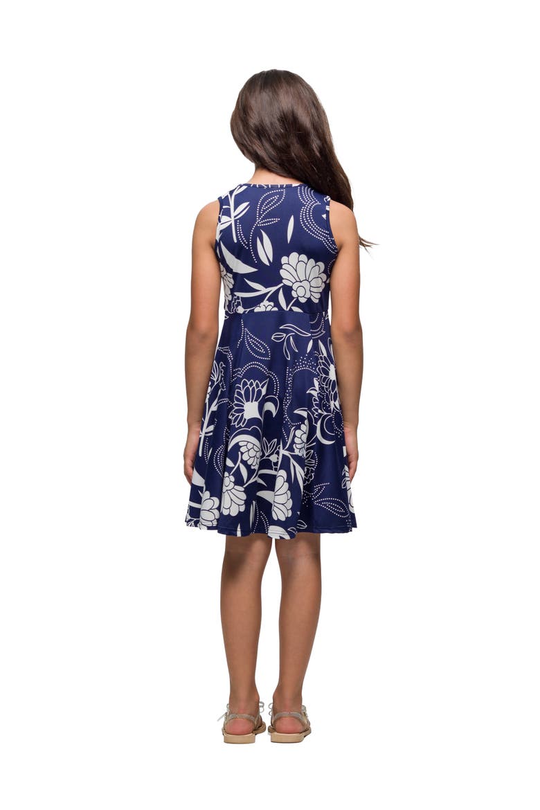 Navy Blue Floral Fit and Flare Dress, Alternate, color, Navy Multi