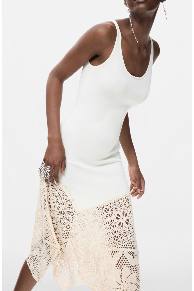 Open Stitch Asymmetrical Hem Slipdress, Alternate, color, OFF WHITE
