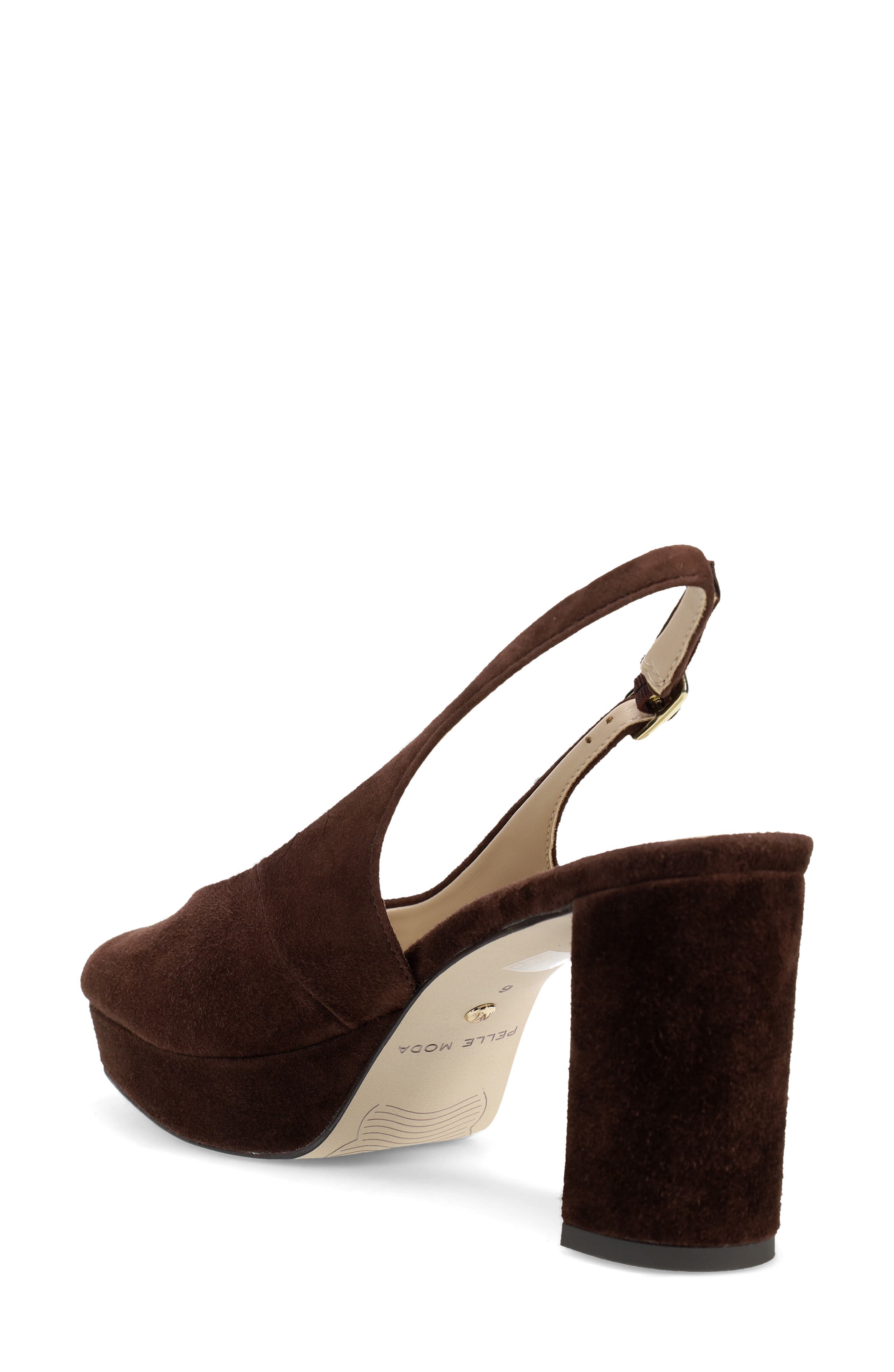 Andee Slingback Peep Toe Pump, Alternate, color, CHOCOLATE