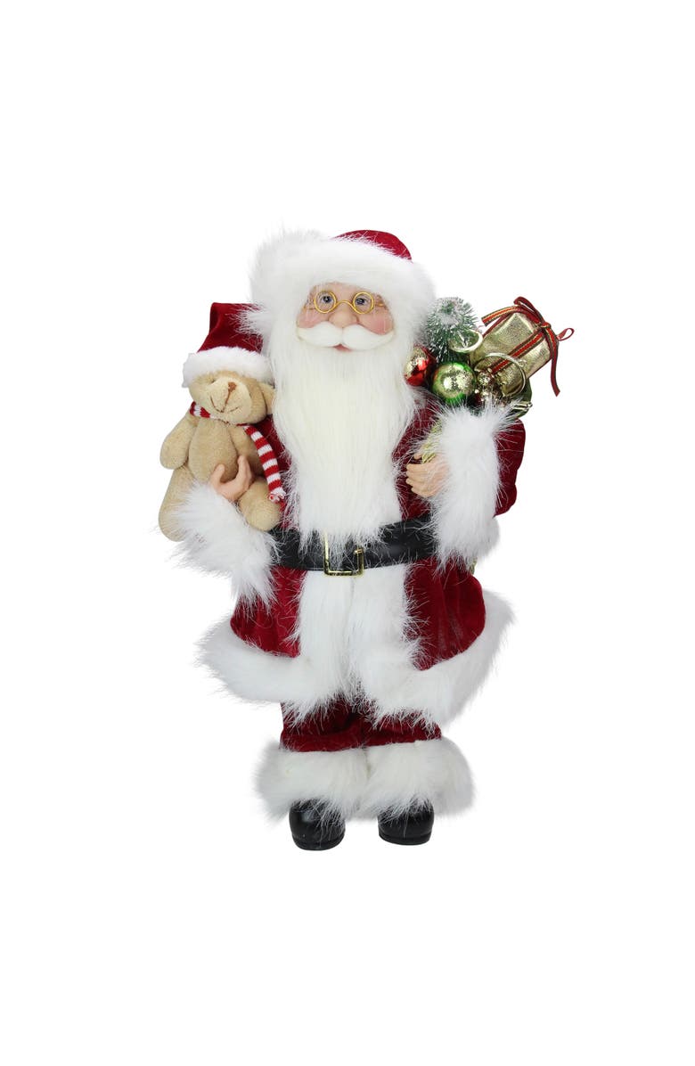 Northlight Standing Santa Claus Christmas Figure with Present Bag - 16" - Red and White, Main, color, 