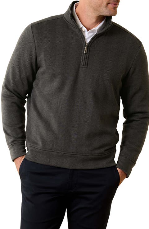 New Castle Chevron Quarter Zip Pullover Sweater