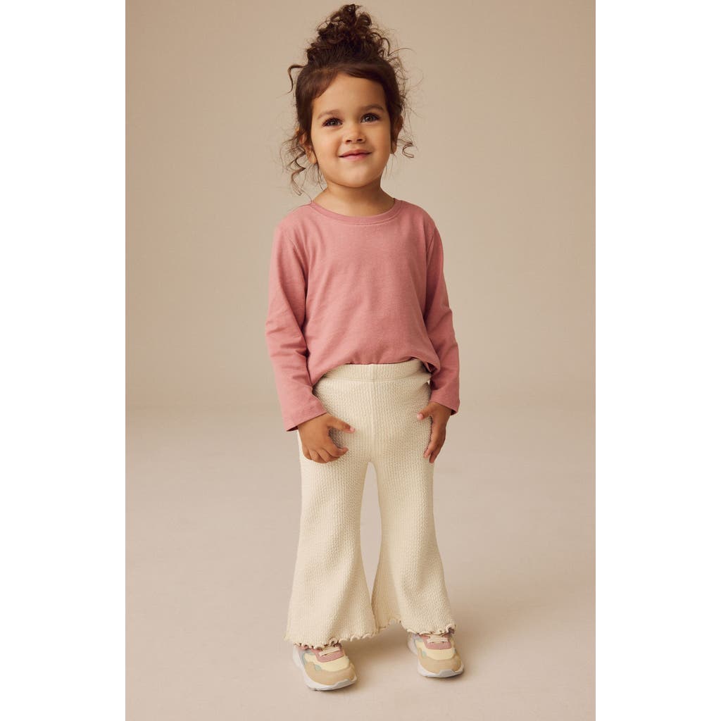Next Kids' Knit Flare Leggings In Cream