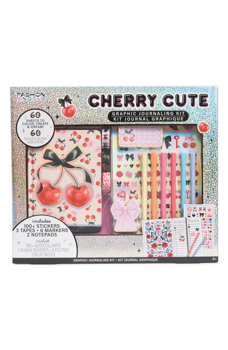 Fashion Angels Cherry Cute Graphic Journaling Kit, Main, color, Multi